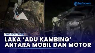 Kecelakaan ‘Adu Kambing’ Antara Mobil dan Motor di Persimpangan Sukatani Belitung