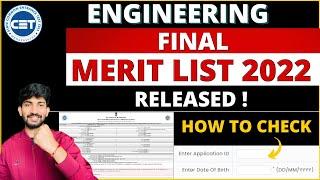 Engineering Final Merit List Released  How to Check Provisional Merit List 2022