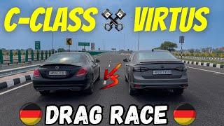 Virtus Gt vs mercedes c200 stock vs stage 1 German sedans Drag race