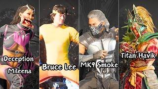 MK1 Official NEW Coming Soon Skins Showcase MK9 Smoke Deception Mileena Bruce Lee