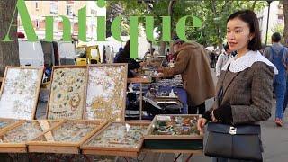Mom in Paris vlogAntique shopping at weekend flea market  shop with me and flower artist Yurika