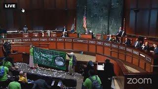 Ping pong balls thrown during protest in Atlanta City Council meeting