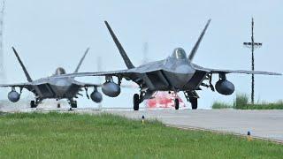 U.S. Air Force F-22 Raptors assigned to Hickam Air Force Base Hawaii during exercise Cope Thunder
