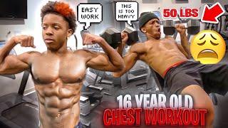 Attempting My Lil Brothers Intense Chest Routine  *I struggled*