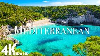 FLYING OVER MEDITERRANEAN SEA 4K UHD - Relaxing Music Along With Beautiful Nature - TV 4K