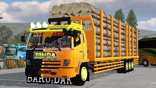 MOD TRUK FUSO TRIBAL MUAT KAYU OLENG  MOD BUSSID TERBARU