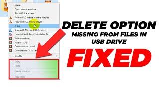 Fix Delete Option Missing From Files In USB Drive  Cant Delete Files  2 Methods