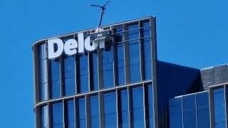 Deloitte Sign on 6 Parramatta Square being affixed 2022 Sped up.