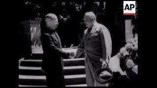 Churchill Stalin and Truman at Potsdam Conference  Movietone Moment  31 July 15