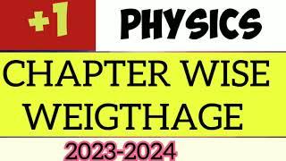 plus one physics chapter wise weightage