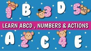 Learn ABCD Numbers & Actions  English Alphabet Rhyme  Alphabet Songs  ABC Cartoon Song