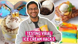 TESTING VIRAL ICE CREAM HACKS... MINDBLOWN FUN SUMMER HACKS