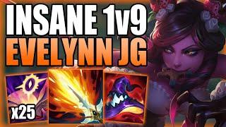 FULL EDUCATIONAL INSANE 1v9 CARRY WITH EVELYNN JUNGLE - Gameplay Guide League of Legends