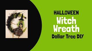 Witch on Moon Wreath Dollar Tree Halloween wreath