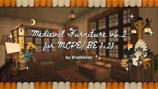 best aesthetic furniture addon for your cottagecore mcpe 1.21.2  medieval furniture addon v6.2