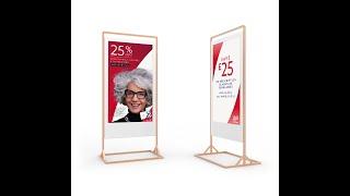 Superslim freestanding digital poster