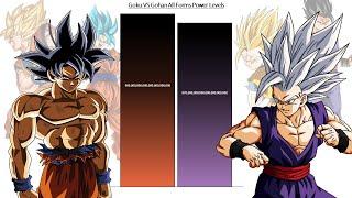 Goku VS Gohan All Forms Power Levels - Dragon Ball DBZ DBGT DBS DBS Super Hero Manga