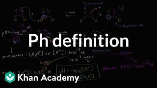 Definition of pH  Water acids and bases  Biology  Khan Academy