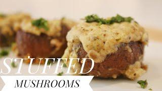 Cream Cheese Stuffed Mushrooms  3 Cheese Low Carb Keto Recipe  Parmesan Goat & Cream Cheese