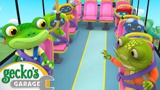 Gecko and Grandma Drive Bobby Bus  Geckos Garage  Trucks For Children  Cartoons For Kids