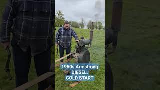 OLD DIESEL COLD START BY HAND