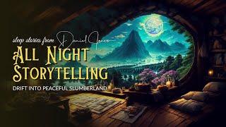 ALL NIGHT STORYTELLING & RAIN  Volume 01 Over 8 Hours of Bedtime Stories  No Ads  Black Screen