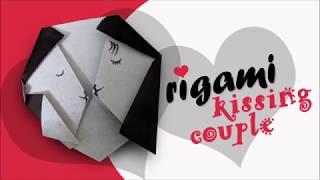 Romantic Origami for Valentines Day  Origami Kissing Couple 