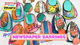 Colorful Newspaper Earrings - Upcycled DIY