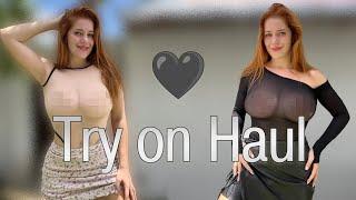 4K Transparent Try-on Haul with Katy  See Through Haul