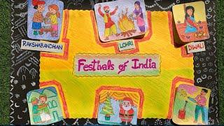 Festivals of India  Colorful chart on Festivals of India  Drawing