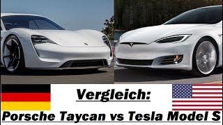 Vergleich Porsche Taycan vs. Tesla Model S