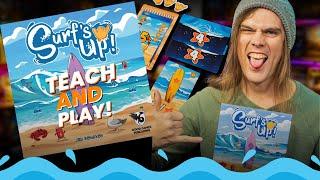 Catching Waves Surfs Up Board Game Teach  Playthrough and Review