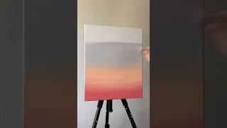 How I paint sunset clouds ️ with acrylics  #shorts #acrylicpainting #art #painting #artwork