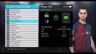 LEGENDS LEAGUE- Barcelona Classic squad PES 2018