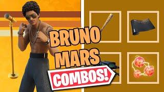 BRUNO MARS COMBOS  FORTNITE SKIN REVIEW