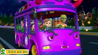 Spooky Wheels On The Bus  Halloween Bus Songs  Scary Videos and Spooky Rhymes for Kids