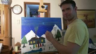 YULE VILLAGE WELCOME time lapse painting