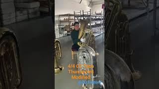 Tuba testing at the factory.