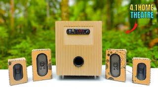 How to Make 4.1 Home Theatre at Home  Powerful Home Theatre from Cardboard..