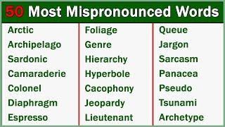 50 Most Mispronounced Vocabulary Words in English