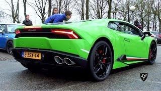 2x Lamborghini Huracán LP610-4 LOUD Revs & Accelerations Crackling Exhaust SOUNDS