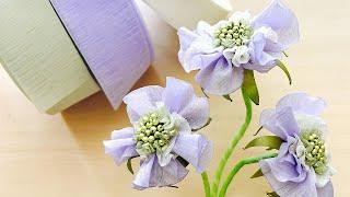 DIY How to Make a Scabiosa with Organdy Ribbon Ribbonwork 222