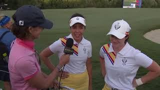 Solheim Cup 2023 - Tag 1 - Interview Georgia Hall und Leona Maguire