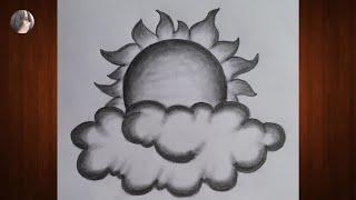 How to draw clouds  with sun   Drawing pictures  Clouds drawing