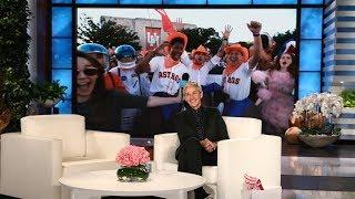 Ellen Rallies Astros Fans at University of Houston