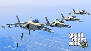 GTA 5 - AIR RAID Military Army Patrol #106 Epic Fighter Jet Squadron Carpet Bombing