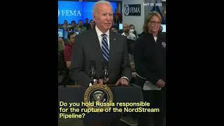 MOMENT Biden being asked about Russias gas pipeline blasts when visiting FEMA