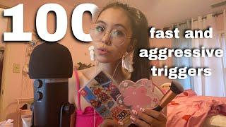 ASMR  100 Fast and Aggressive Triggers Salt & Pepper Pay Attention Hand Sounds & More 100k