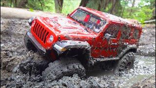 JLU STUCK in THICK MUD 2020 AXIAL SCX10 3 PORTAL & DIG 4x4 Trail Ready JEEP - RTR  RC ADVENTURES