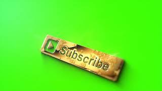 Golden YouTube Subscribe Button - Green Screen Footage Free